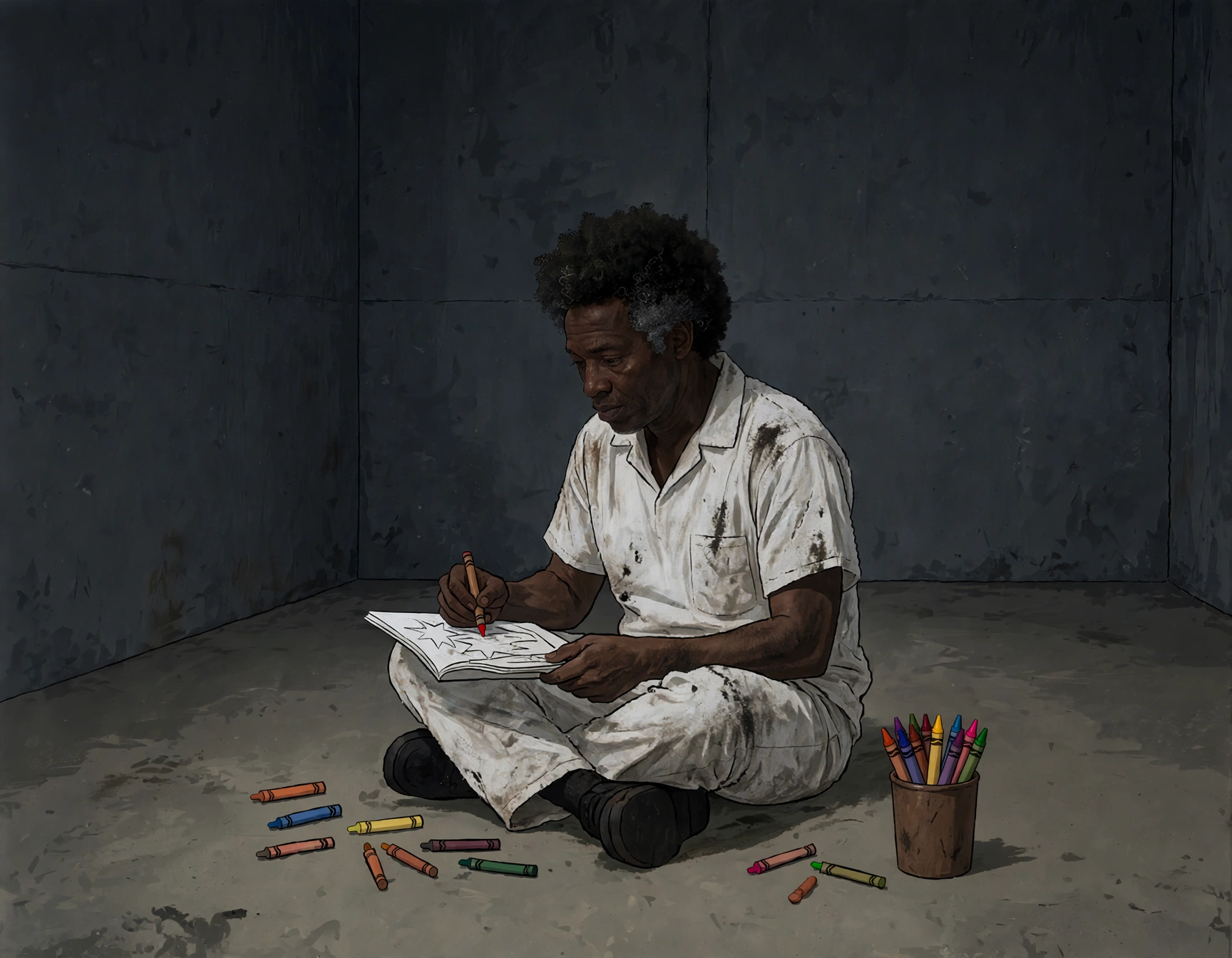 Illustration of Jamaal coloring alone in a cell