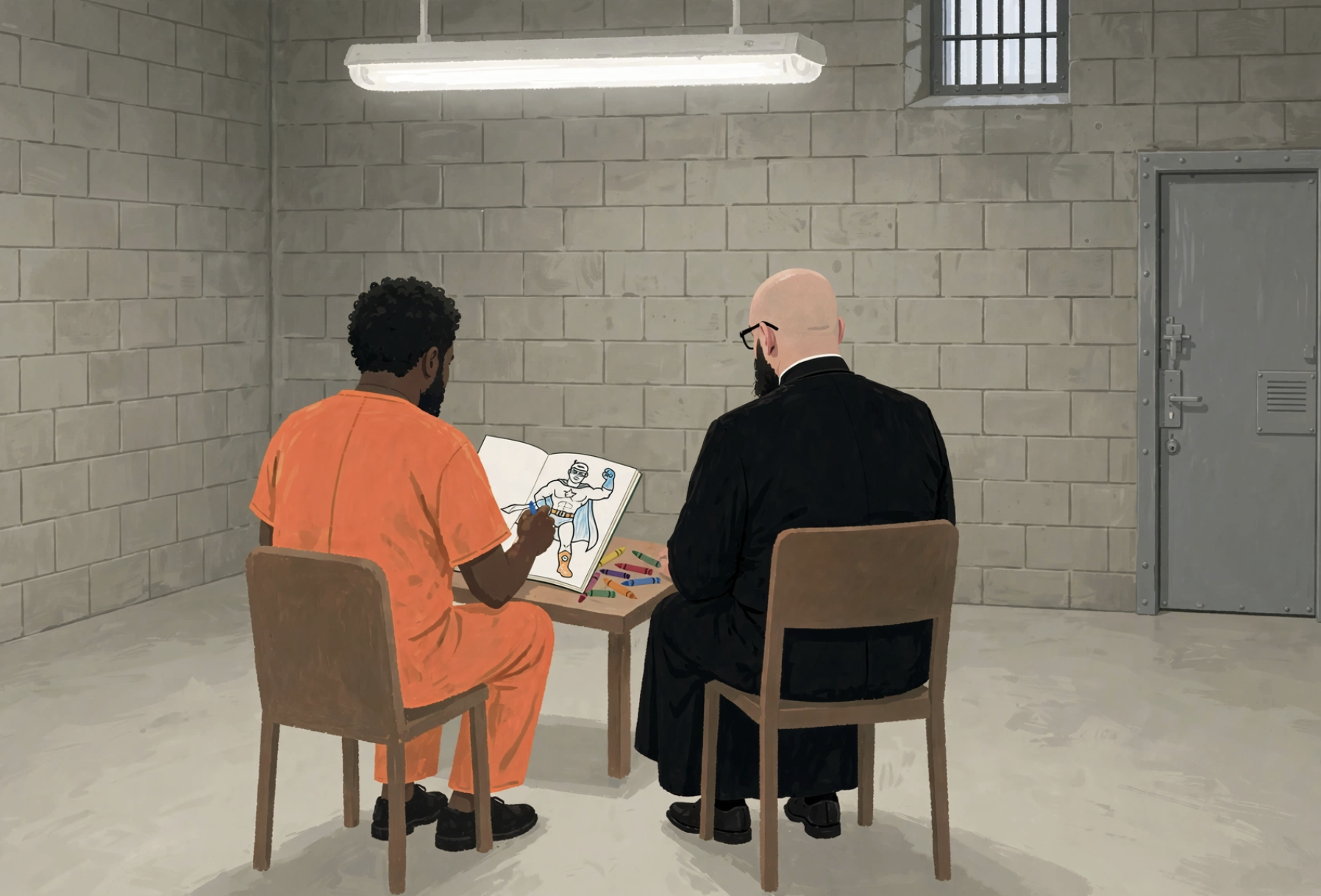 Detail of a coloring visit with Jamaal Howard